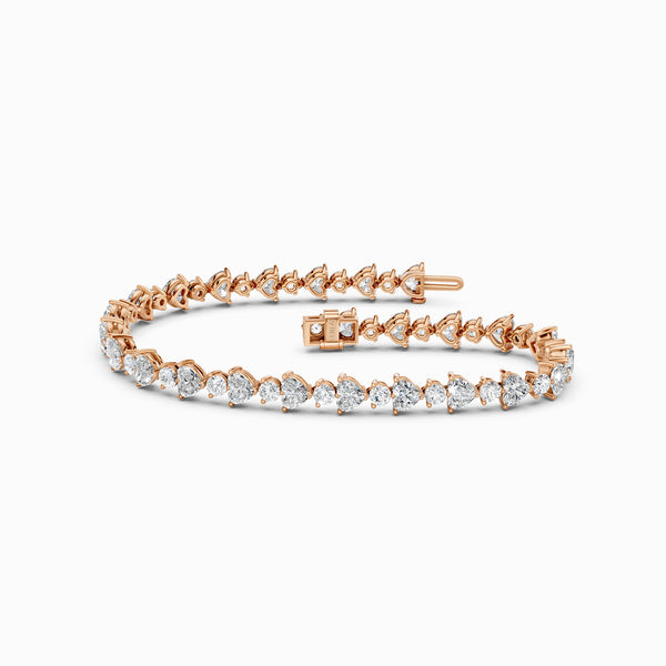 Alternating Heart & Round Tennis Bracelet