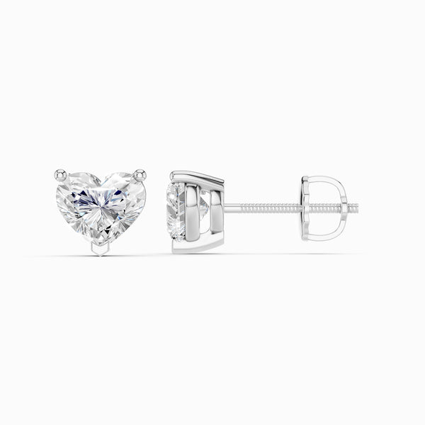 Heart Solitaire Studs Large