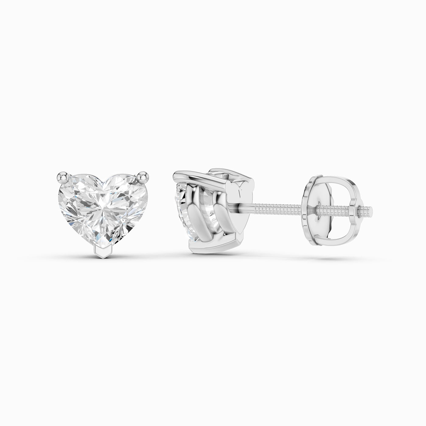 Heart Solitaire Studs Large