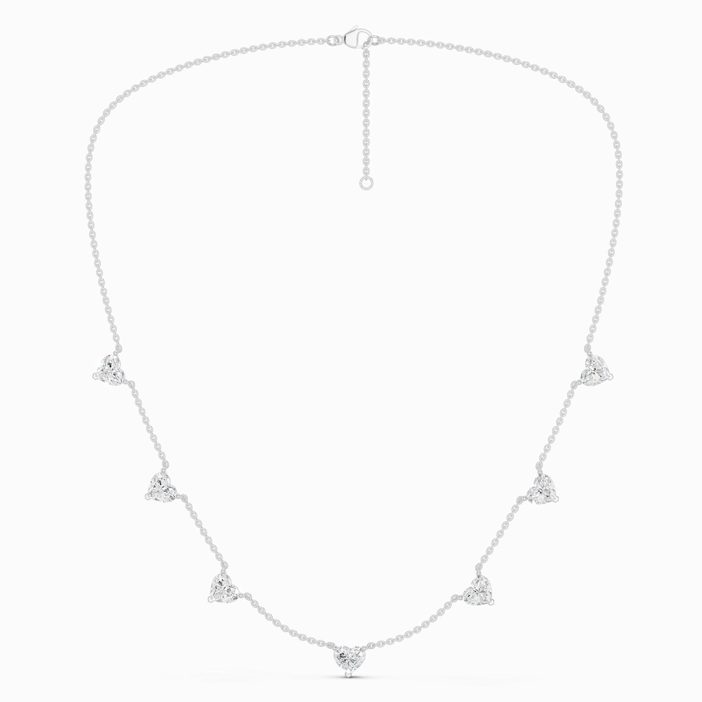 7-Stone Heart Diamond Necklace