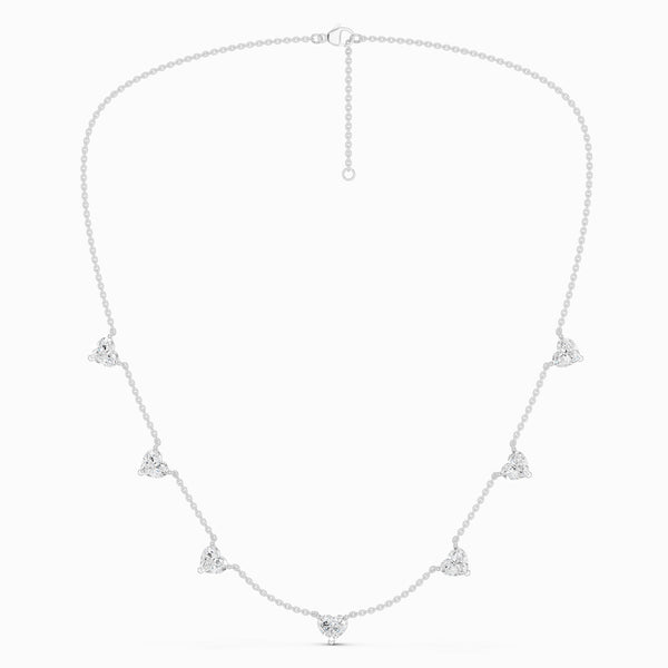 7-Stone Heart Diamond Necklace