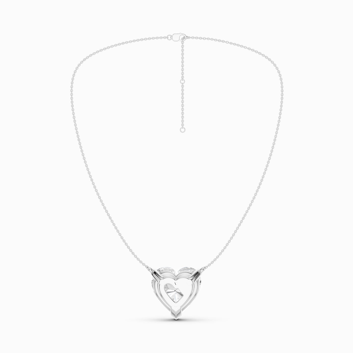 Heart Solitaire Pendant Necklace Large