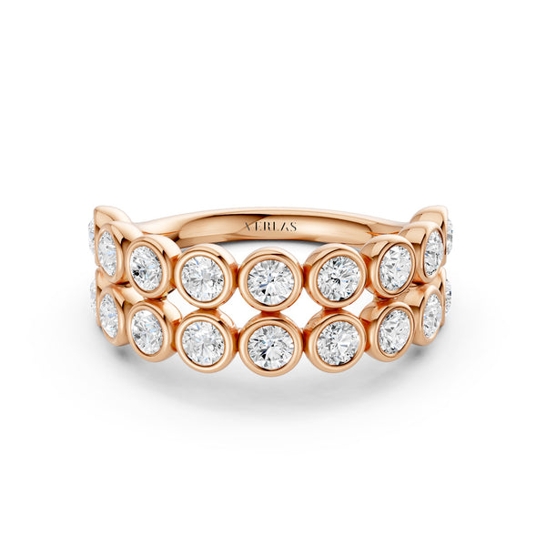Two-Tier Round Bezel-Set Diamond Band