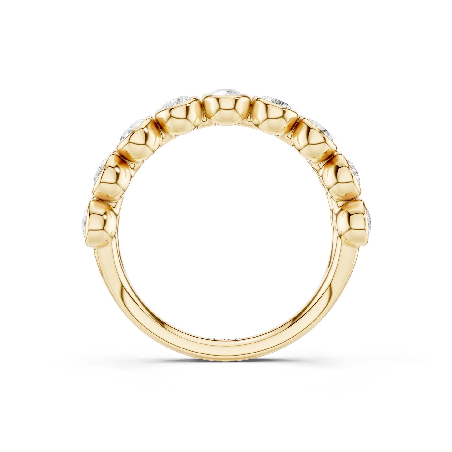 Two-Tier Round Bezel-Set Diamond Band
