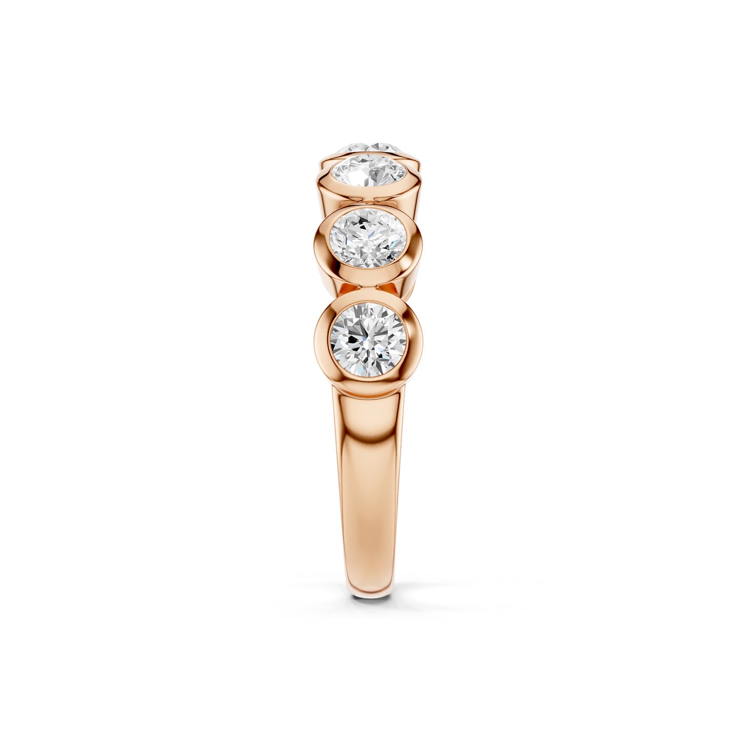Round Bezel-Set Half-Eternity Diamond Band