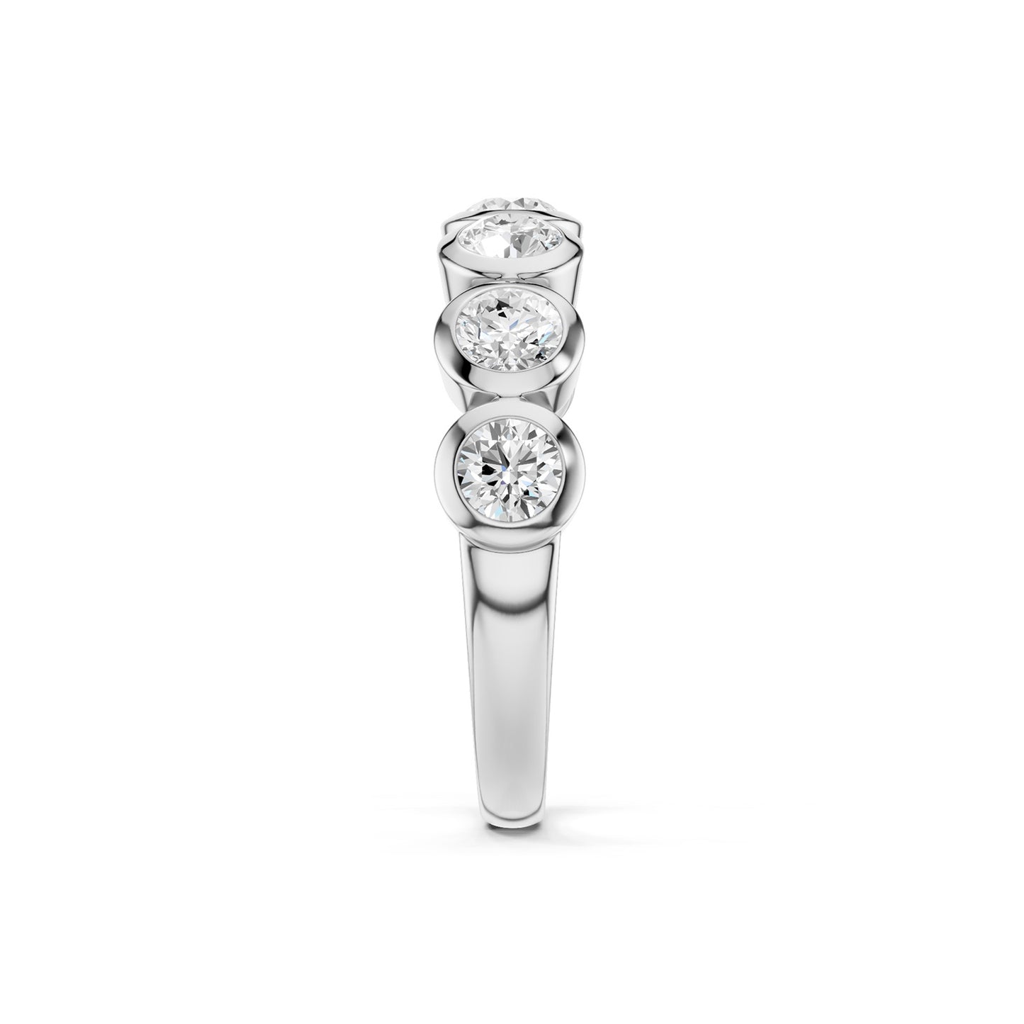 Round Bezel-Set Half-Eternity Diamond Band