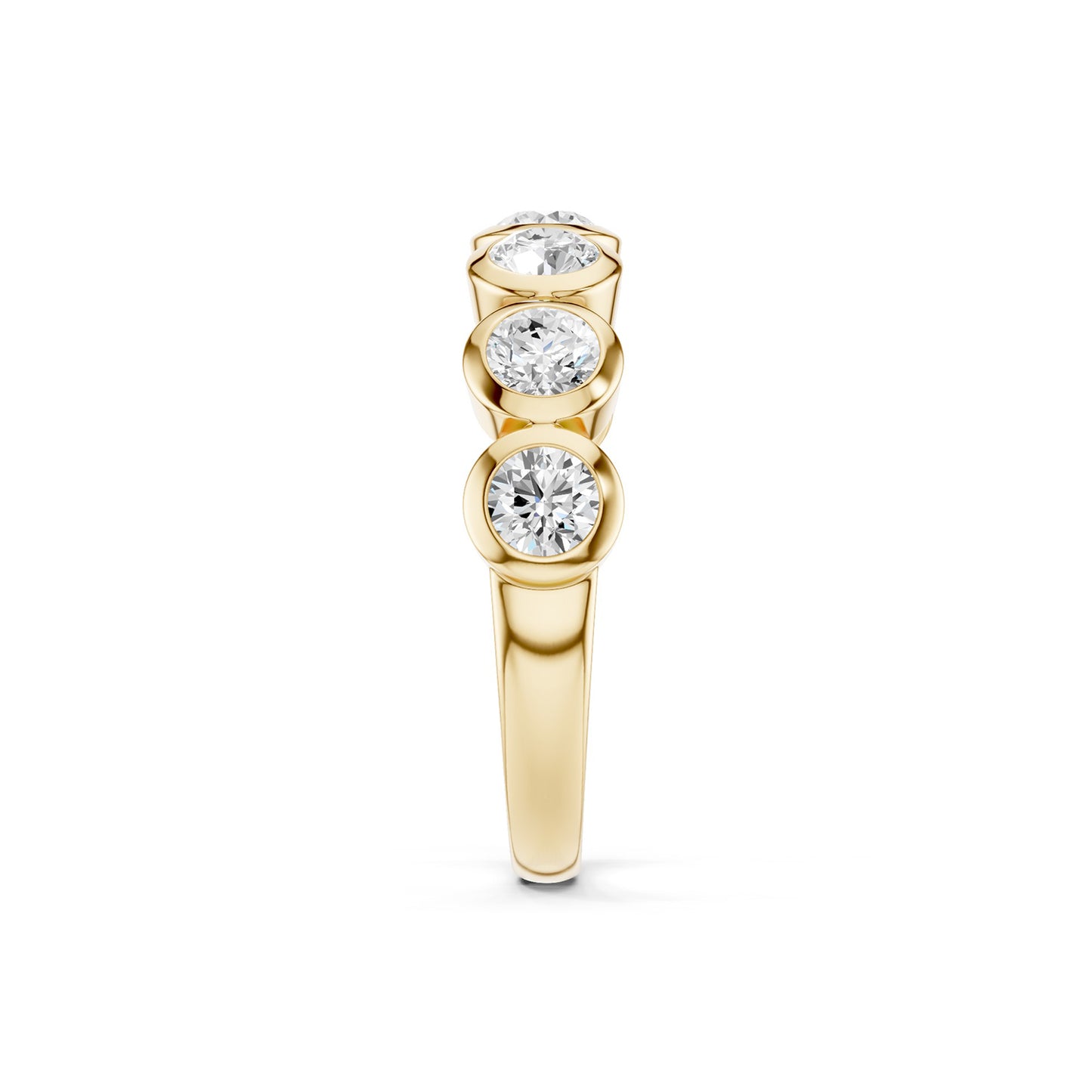 Round Bezel-Set Half-Eternity Diamond Band