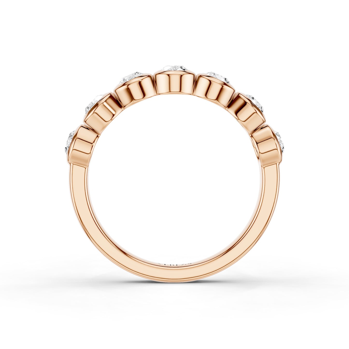 Oval Bezel-Set Half-Eternity Diamond Band