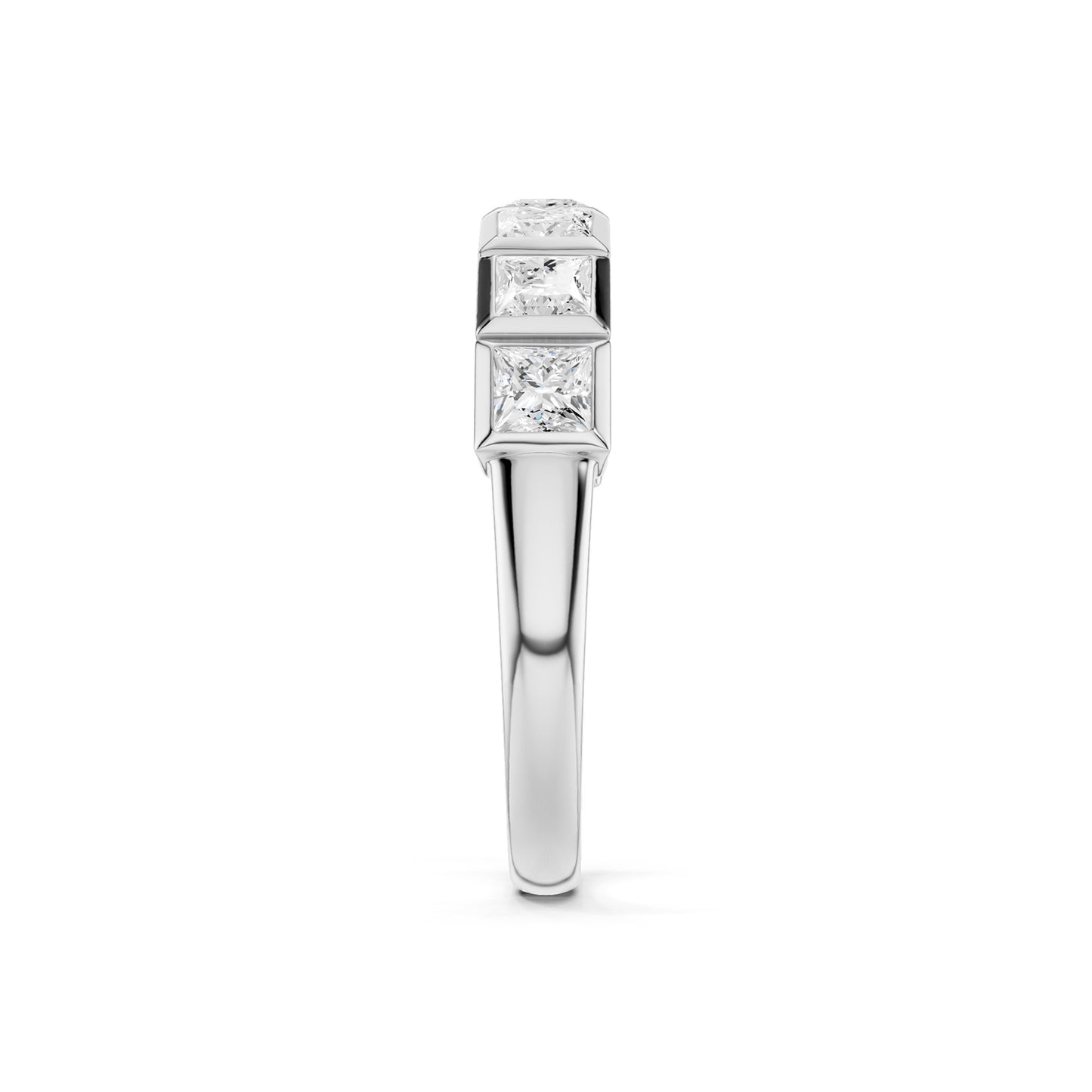 Princess Bezel-Set Half-Eternity Diamond Band