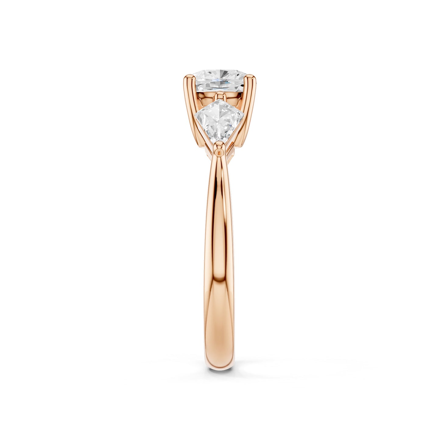 Cushion - Kite Trinity Diamond Ring