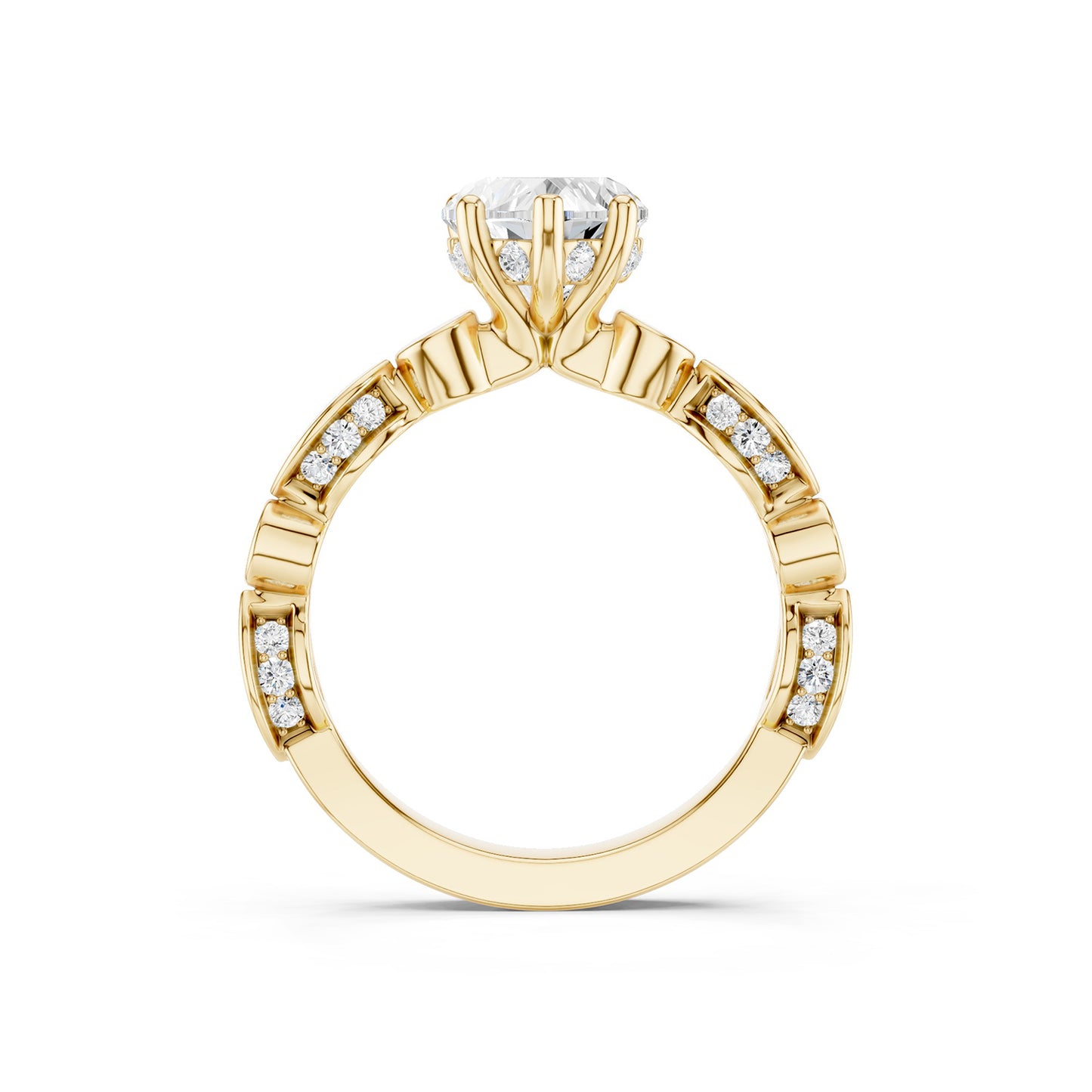 Heart Hidden Halo Accent Diamond Ring