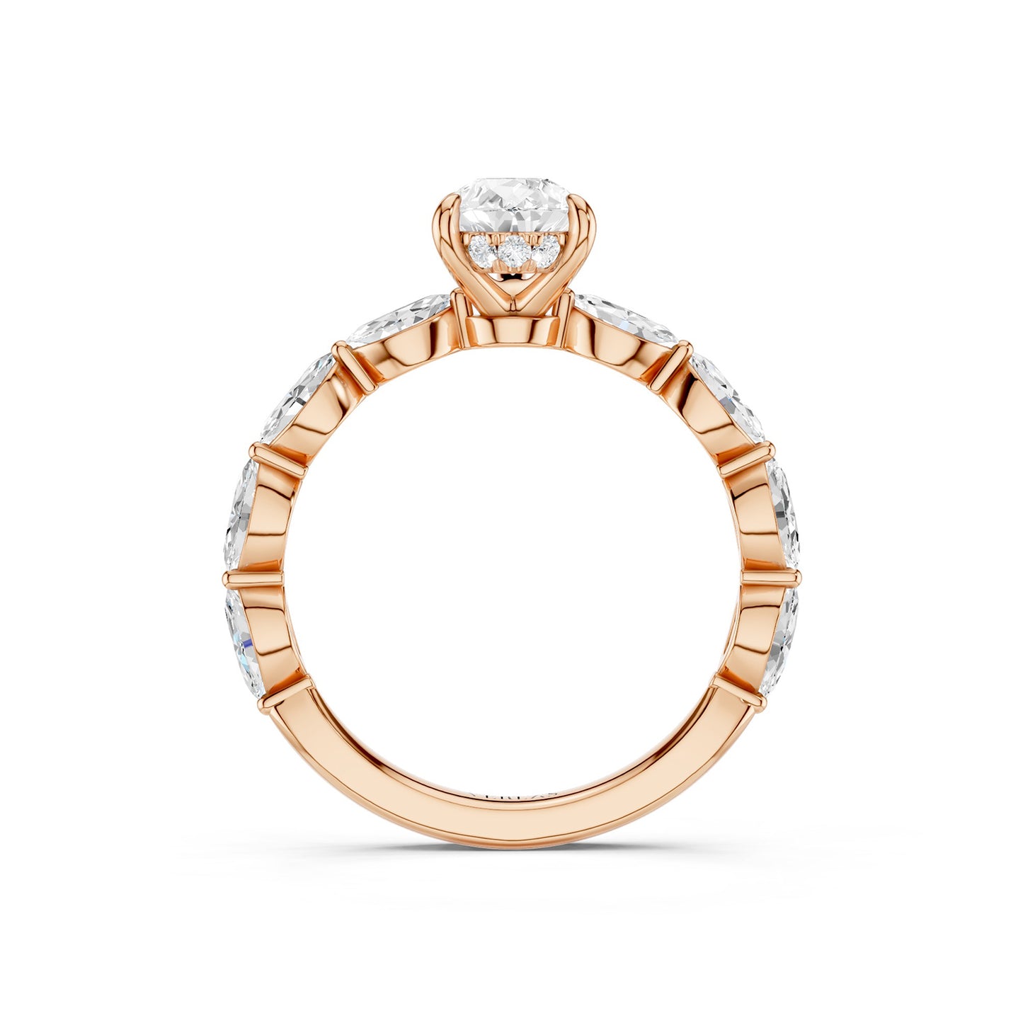 Pear-Marquise Hidden Halo Diamond Ring