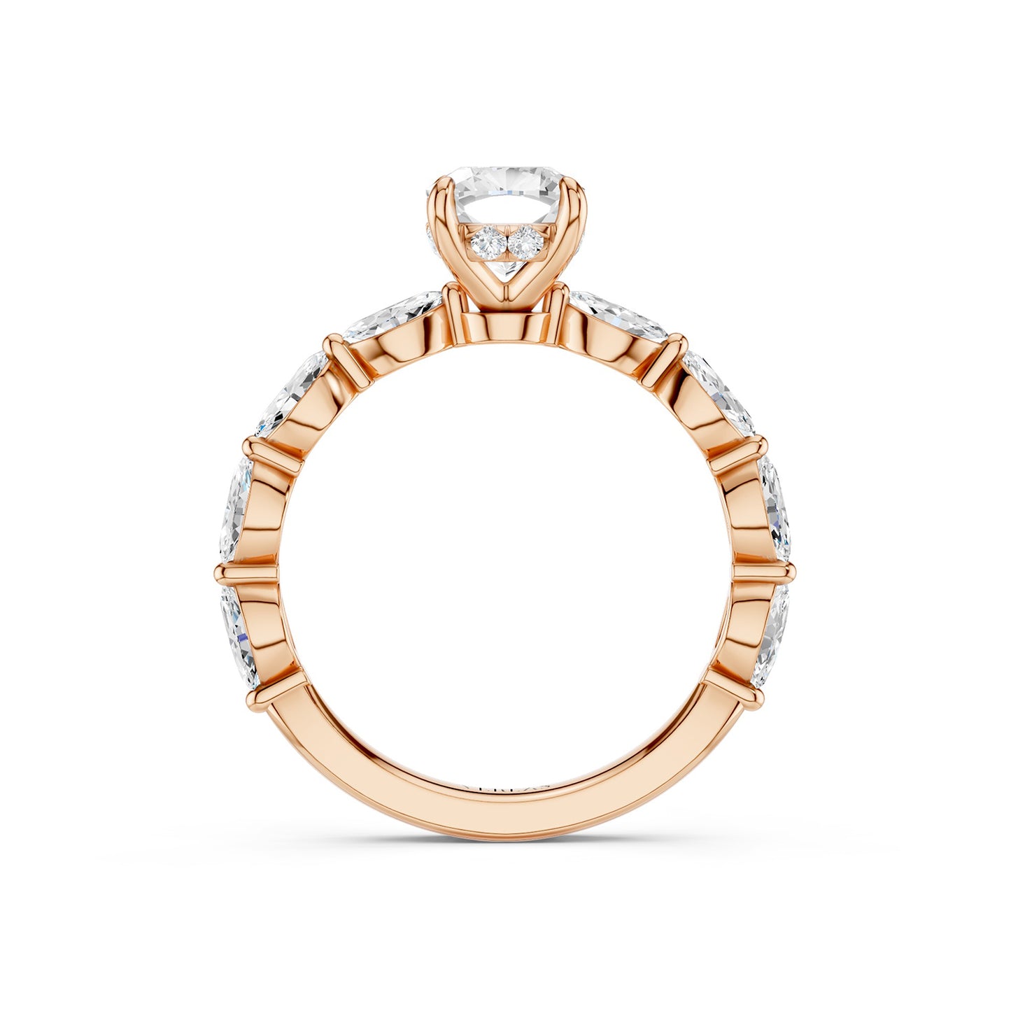 Cushion-Marquise  Hidden Halo Diamond Ring