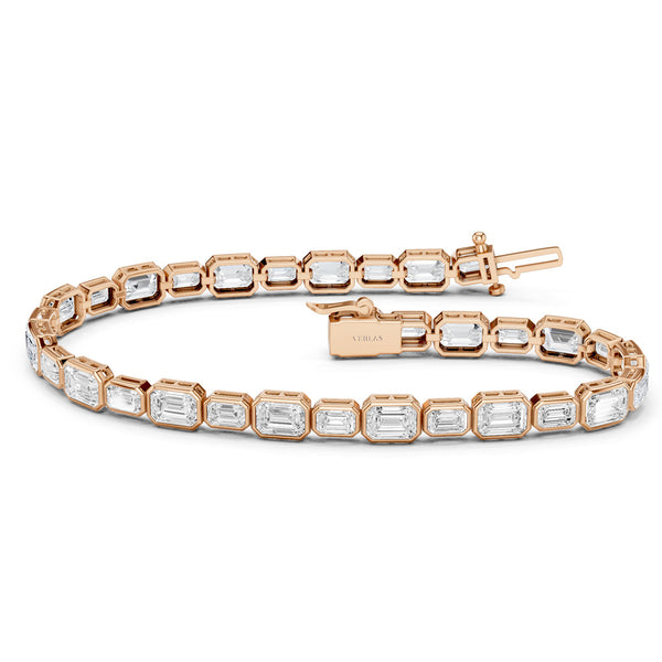 Asymmetrical Bezel-Set Emerald Tennis Bracelet