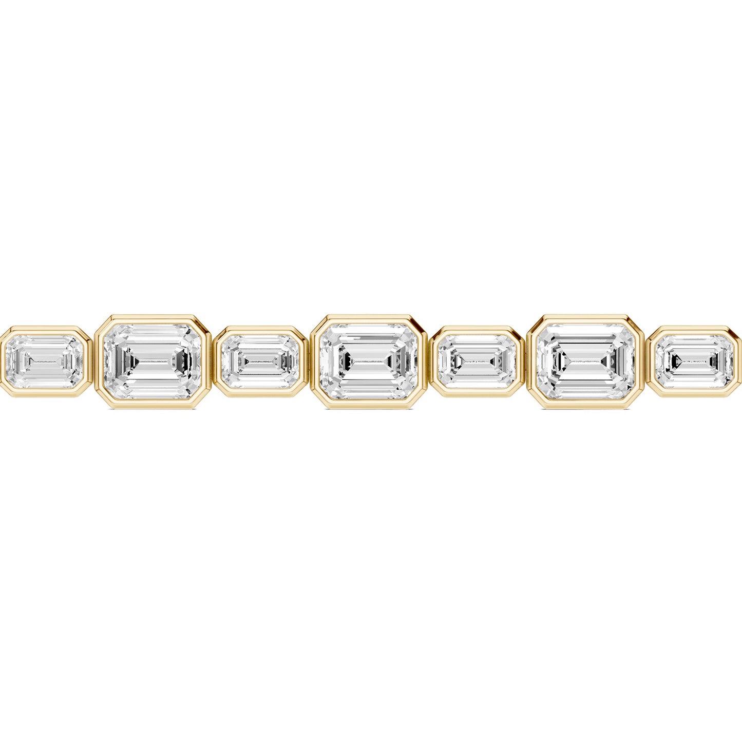 Asymmetrical Bezel-Set Emerald Tennis Bracelet