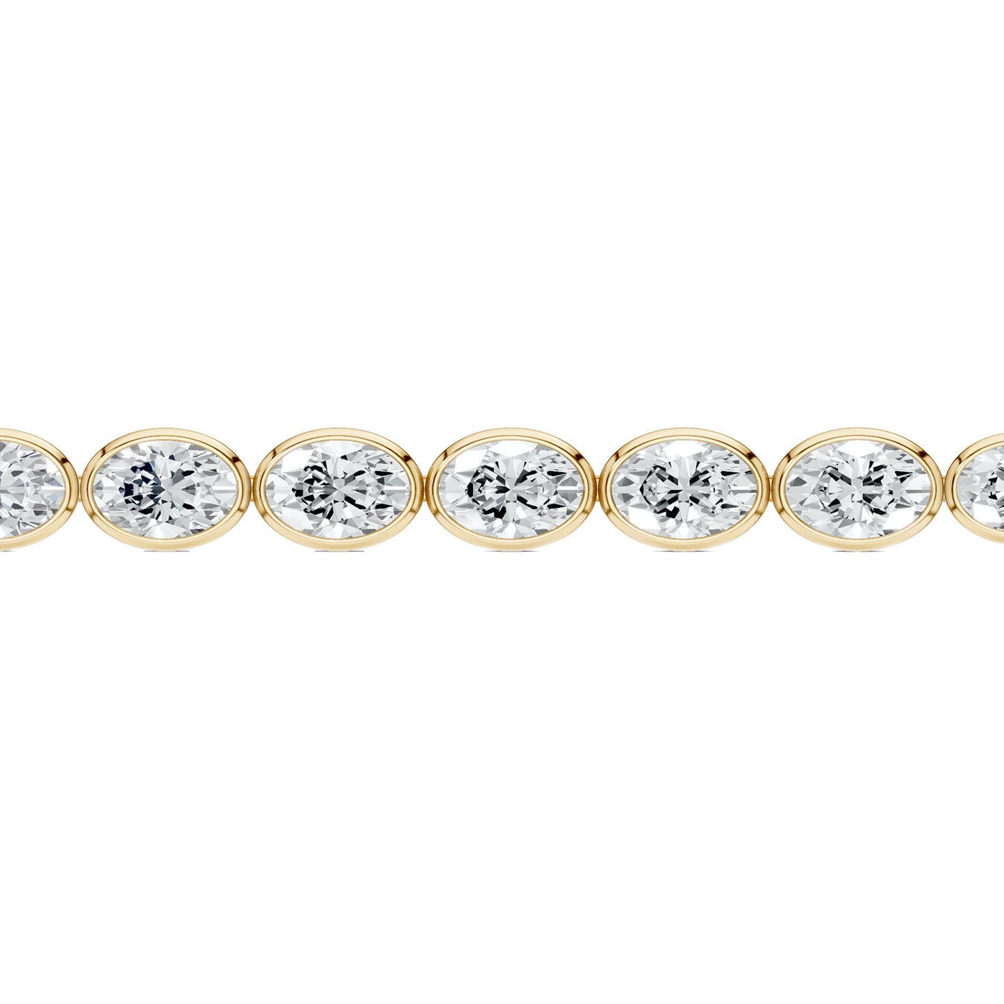 Bezel-set Oval Diamond Tennis Bracelet