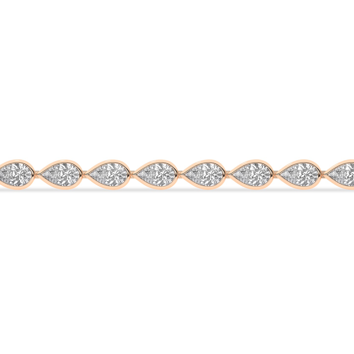 Bezel-set Pear Diamond Tennis Bracelet