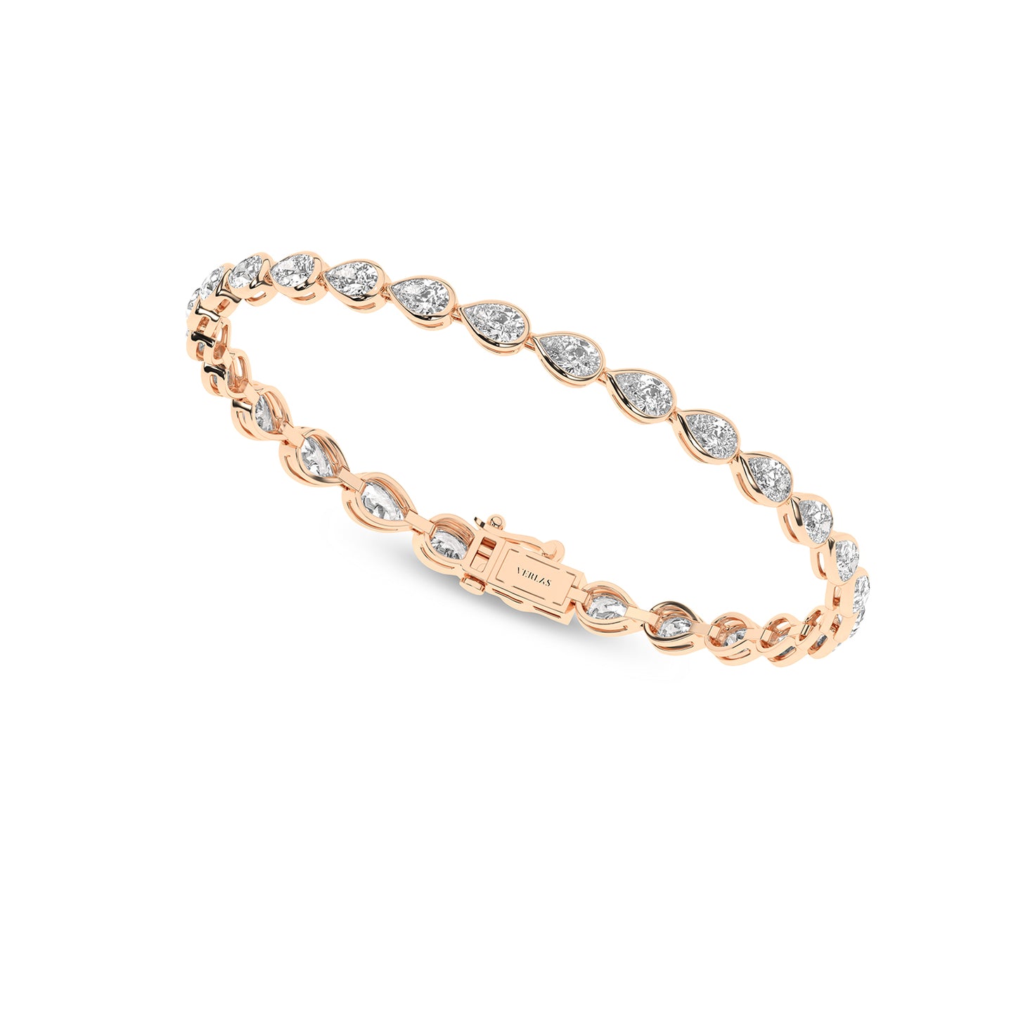 Bezel-set Pear Diamond Tennis Bracelet