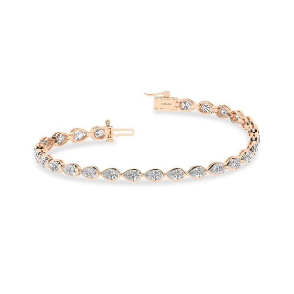 Bezel-set Pear Diamond Tennis Bracelet