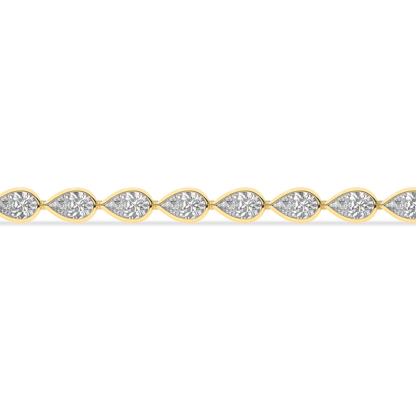 Bezel-set Pear Diamond Tennis Bracelet