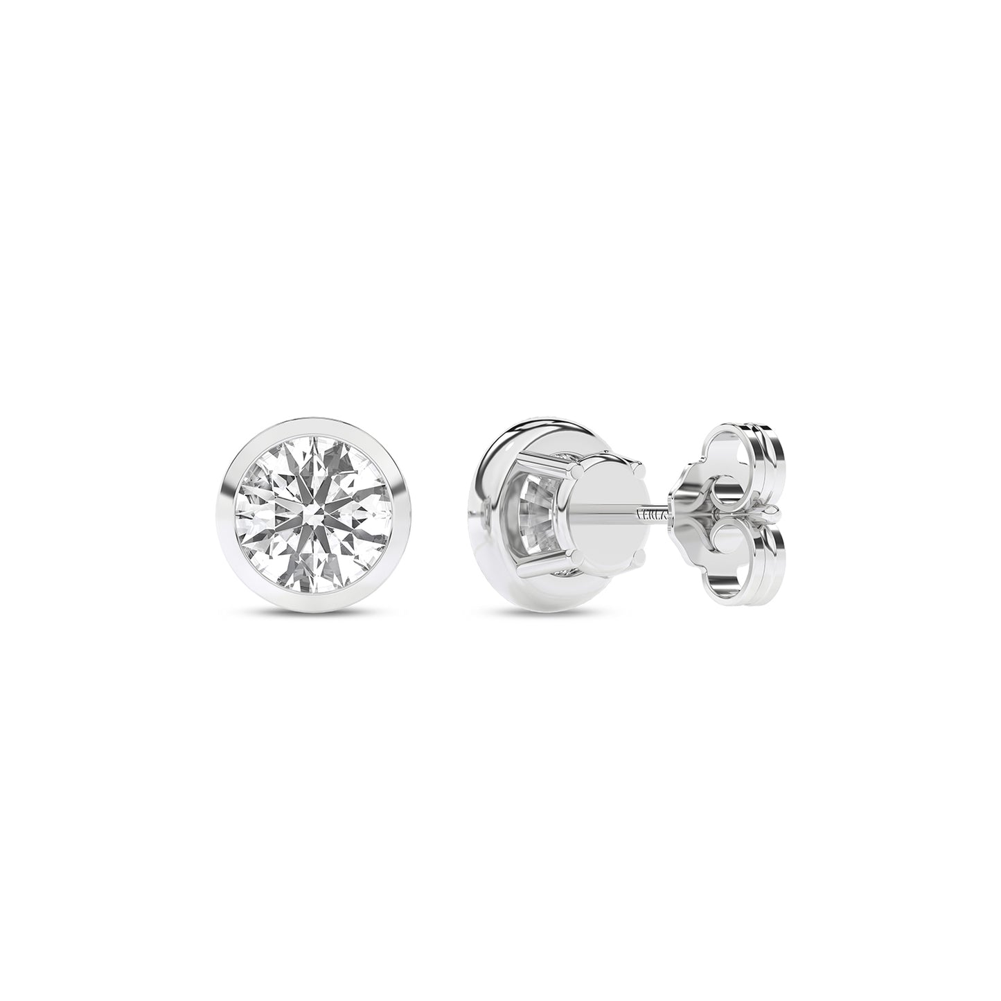 Round Solitaire Bezel Diamond Studs