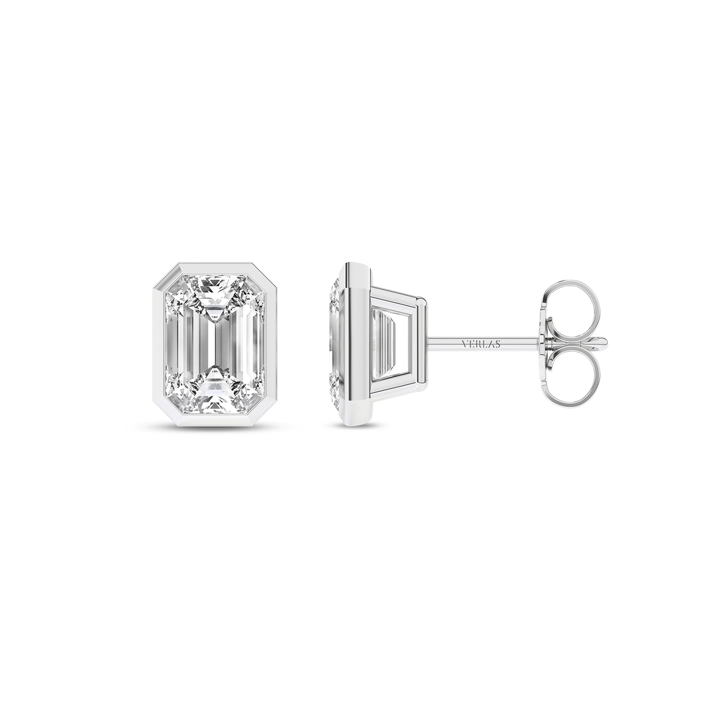 Bezel-Set Emerald Studs