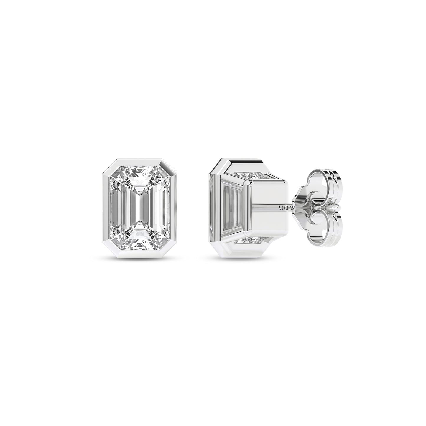 Bezel-Set Emerald Studs