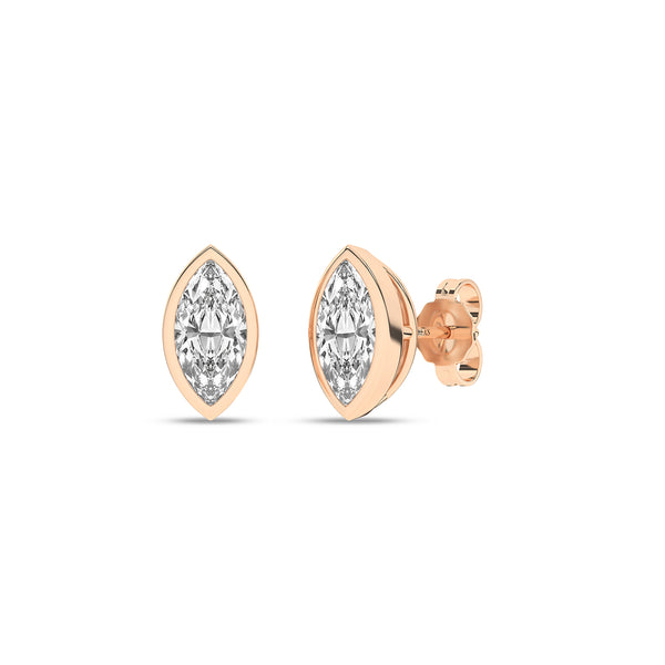 Bezel-Set Marquise Studs