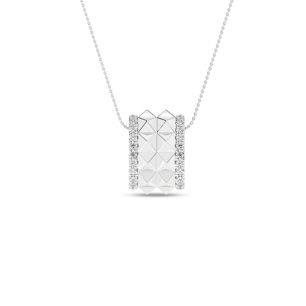 Two-Tier Pyramid Spiked Pendant Necklace