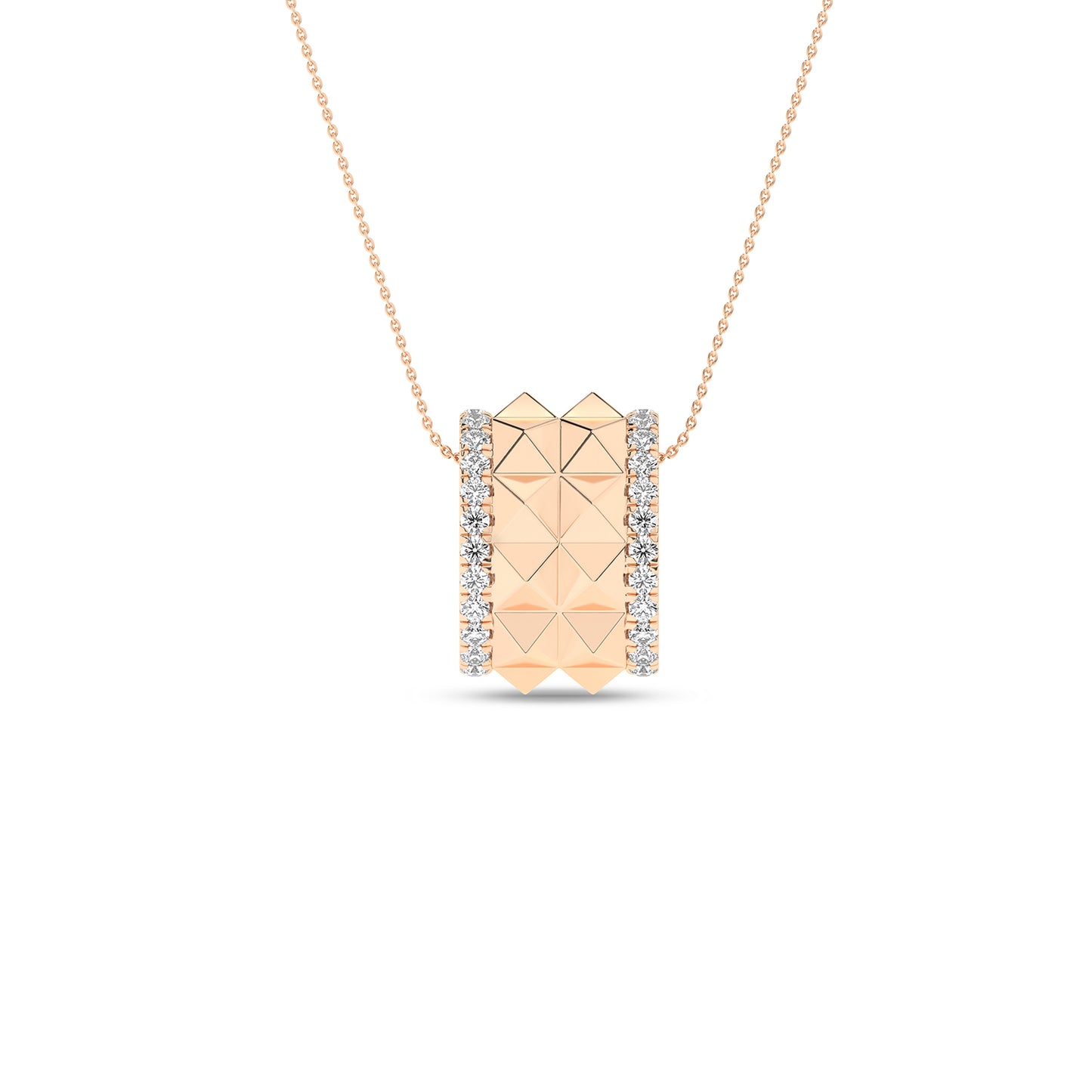 Two-Tier Pyramid Spiked Pendant Necklace