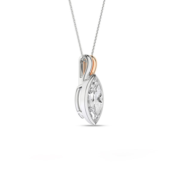Coupled Marquise Bezel Necklace