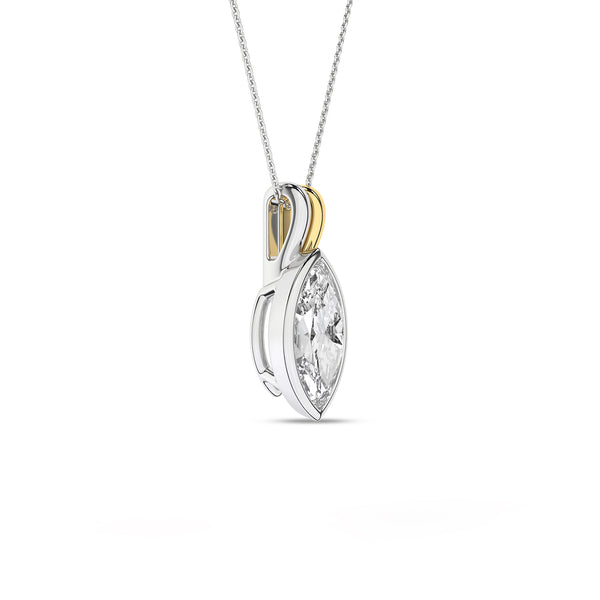 Coupled Marquise Bezel Necklace