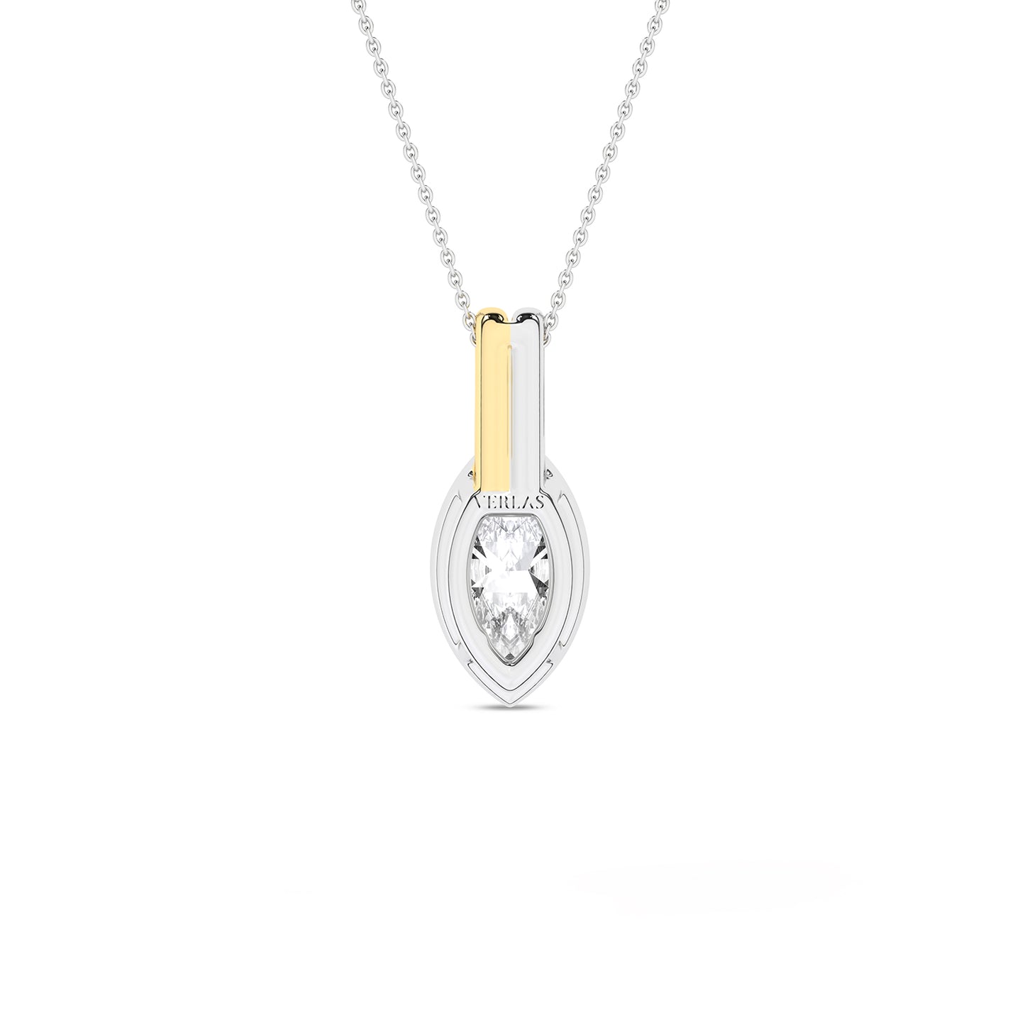 Coupled Marquise Bezel Necklace