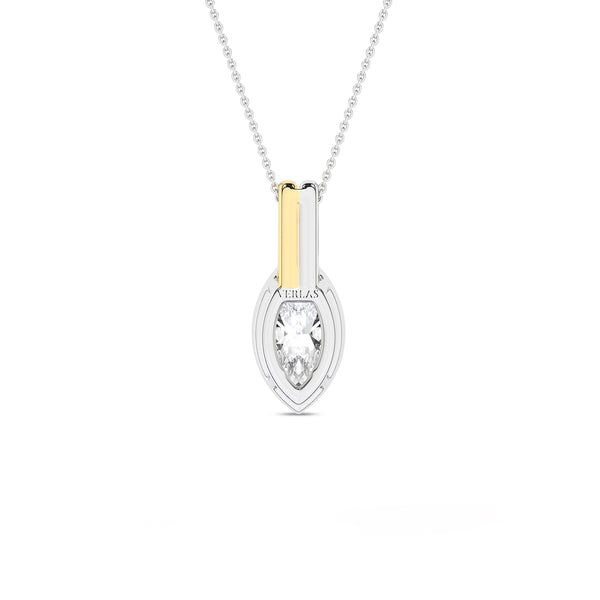 Coupled Marquise Bezel Necklace