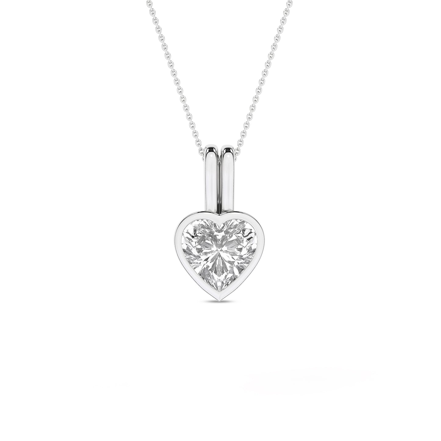 Coupled Heart Bezel Necklace