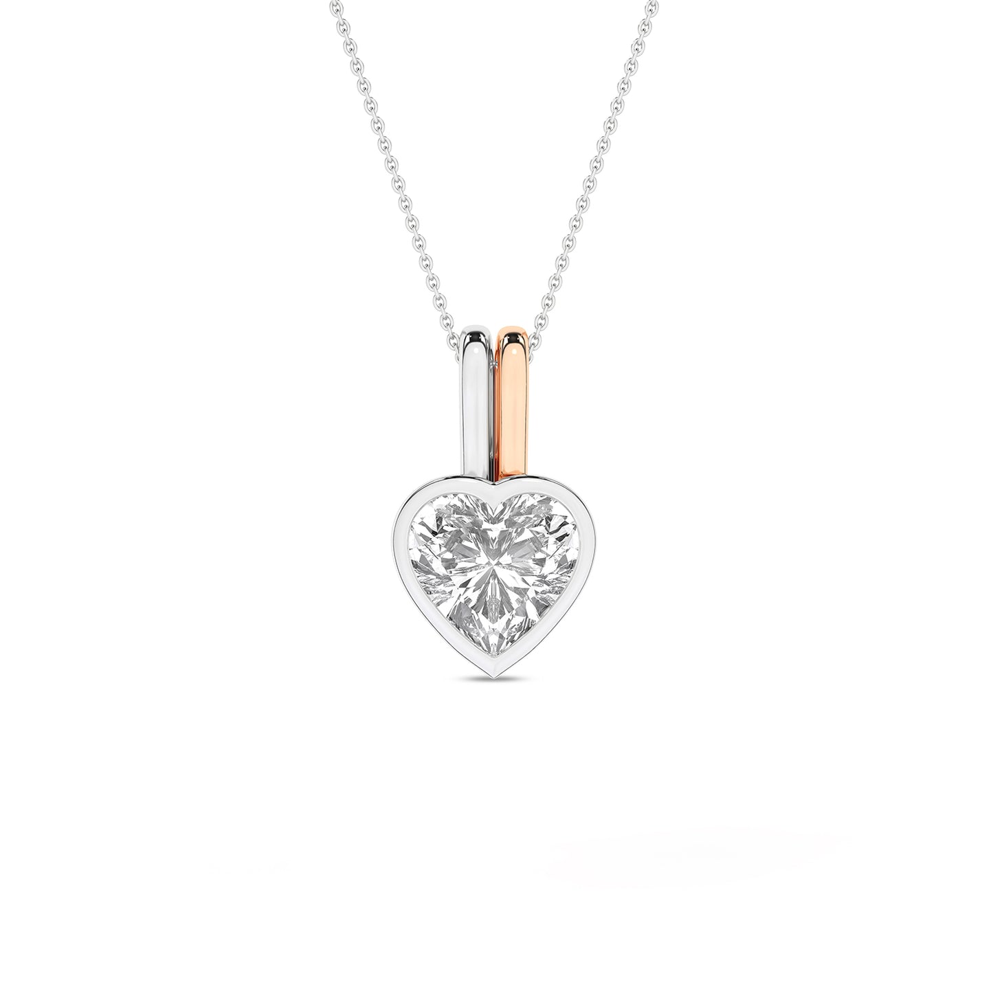 Coupled Heart Bezel Necklace