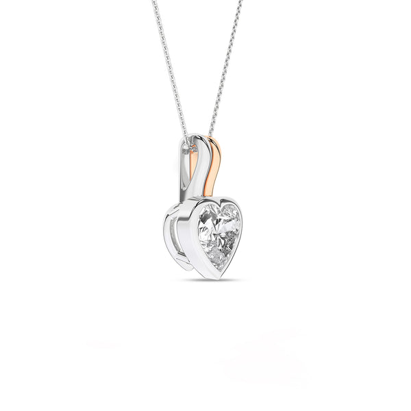 Coupled Heart Bezel Necklace