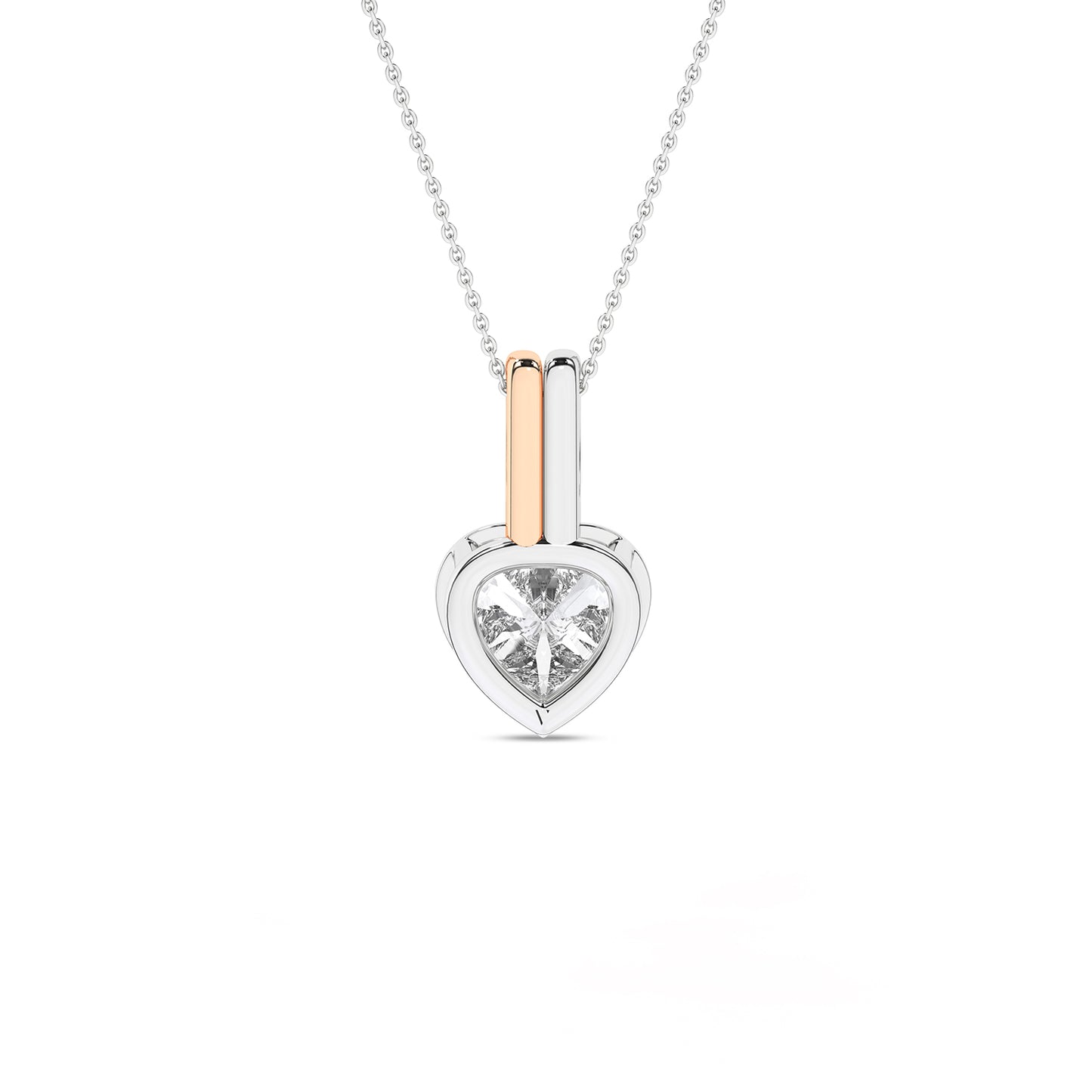 Coupled Heart Bezel Necklace