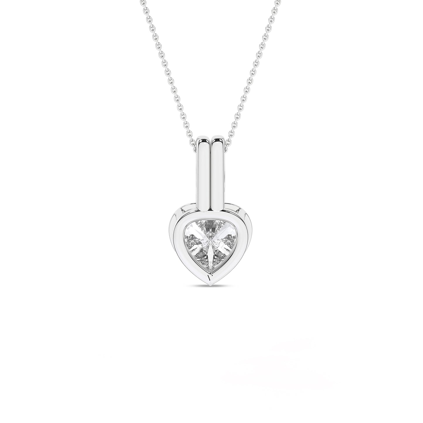 Coupled Heart Bezel Necklace