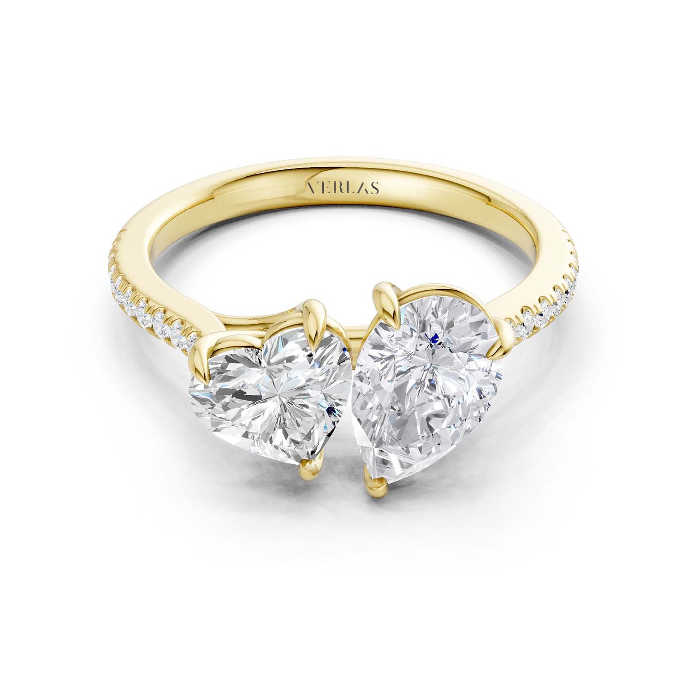 Heart Pear Two Stone Diamond Ring