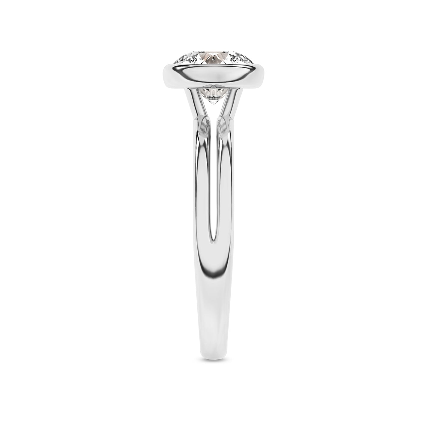 Twisted Bezel Round Diamond Ring