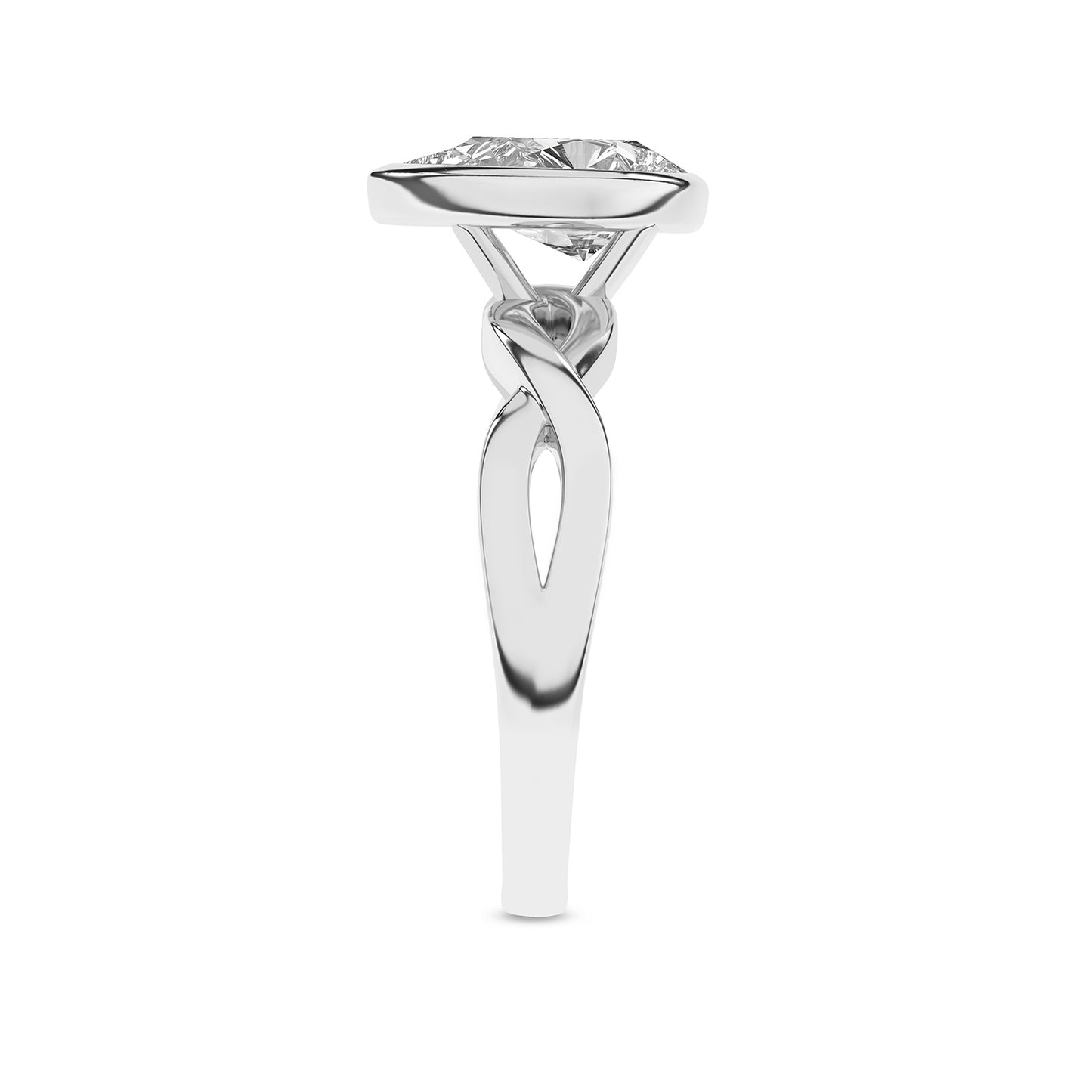 Twisted Bezel Pear Diamond Ring