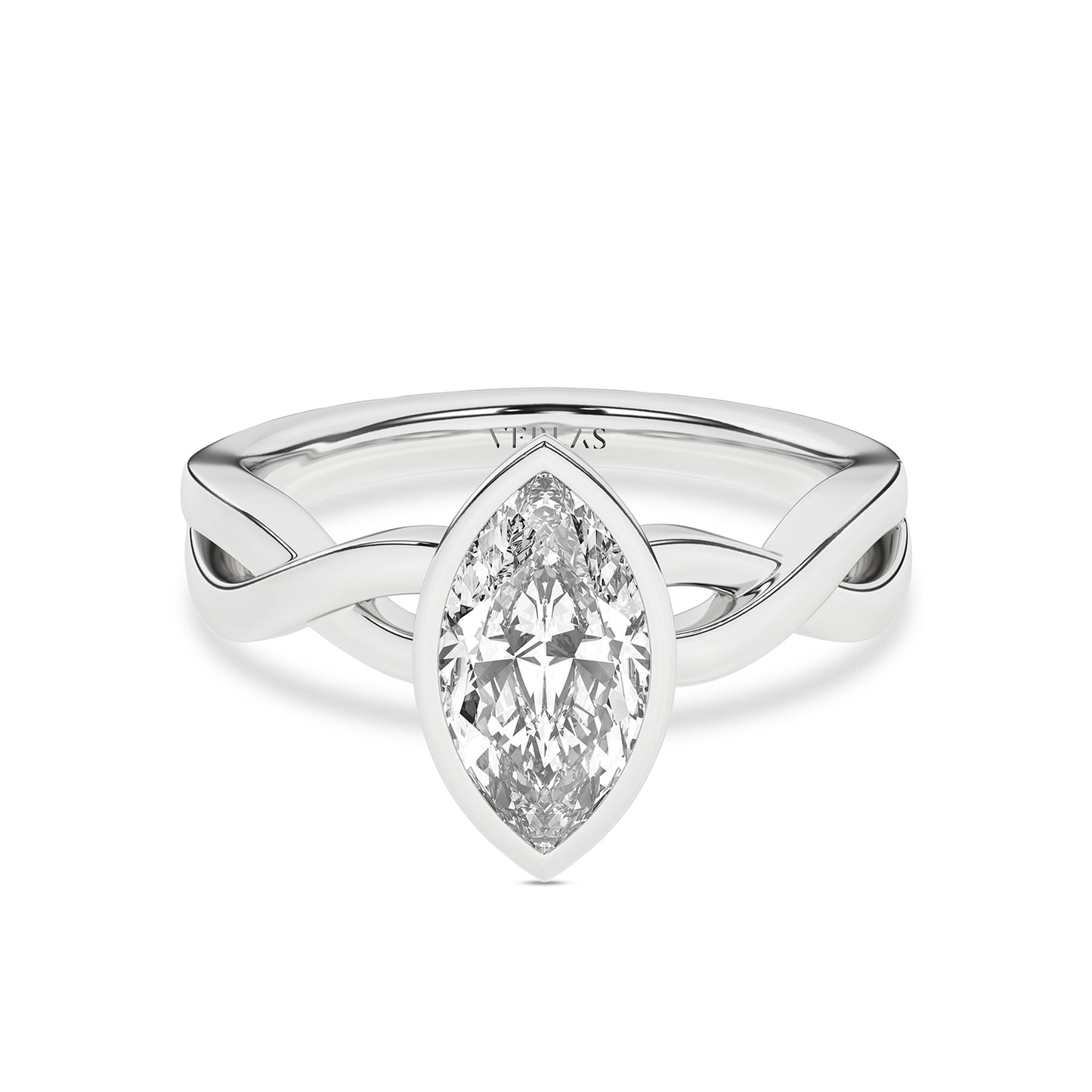 Twisted Bezel Marquise Diamond Ring