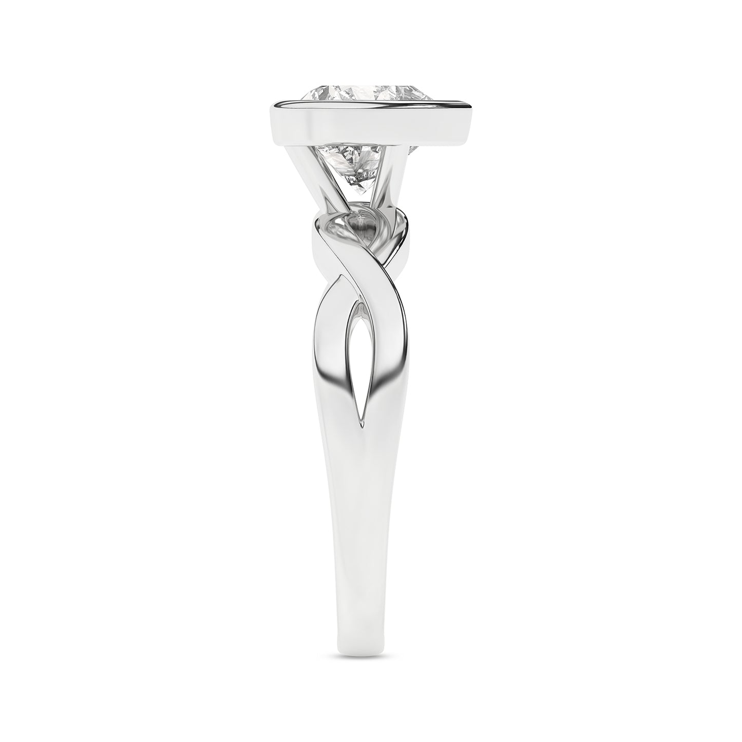 Twisted Bezel Heart Diamond Ring