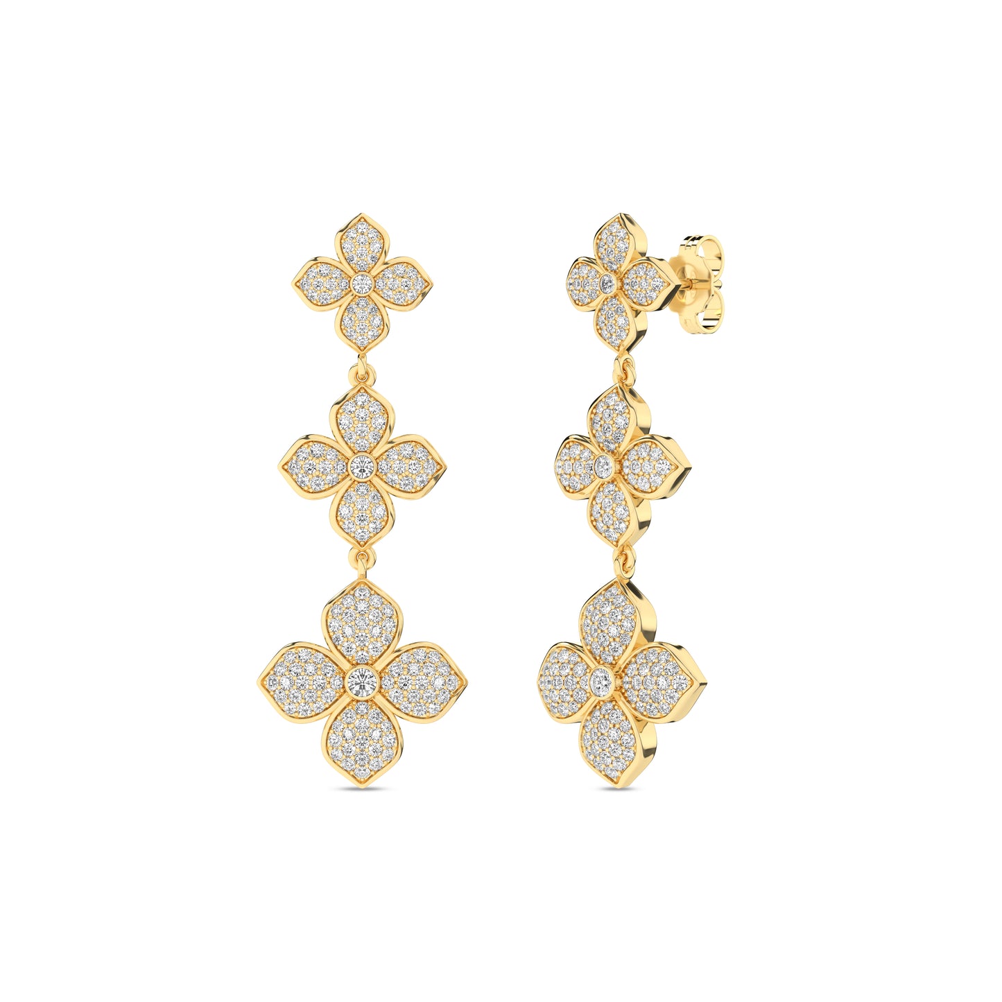 La Fleur 2 Diamond Radiant Drop Earrings