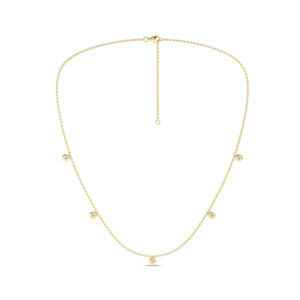 Mini-Round Encompassing Stationed Necklace