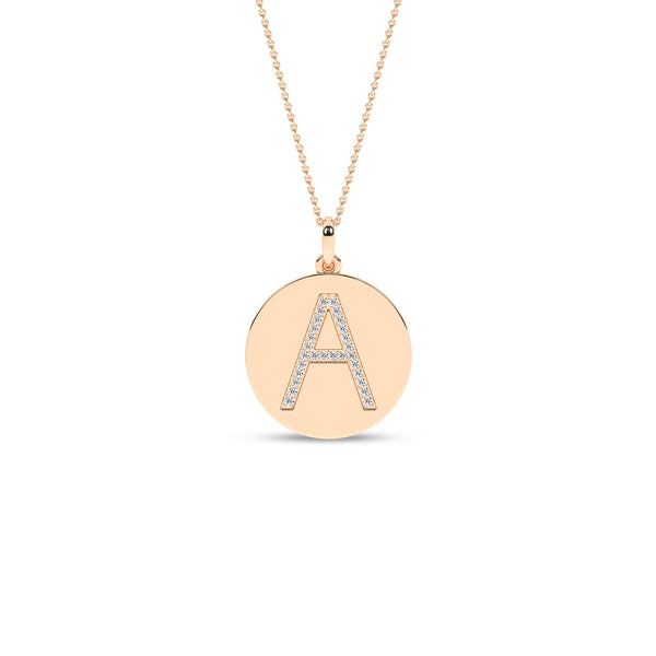 Diamond Initial Disc Necklace