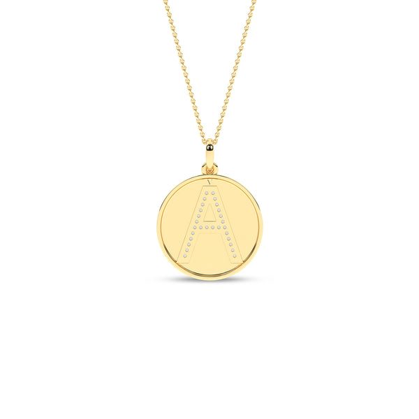 Diamond Initial Disc Necklace
