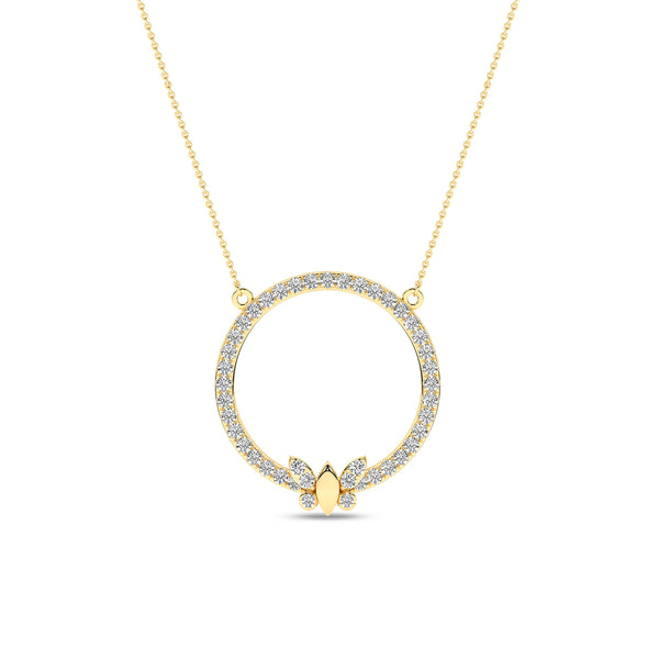 Butterfly Circular Silhouette Pendant