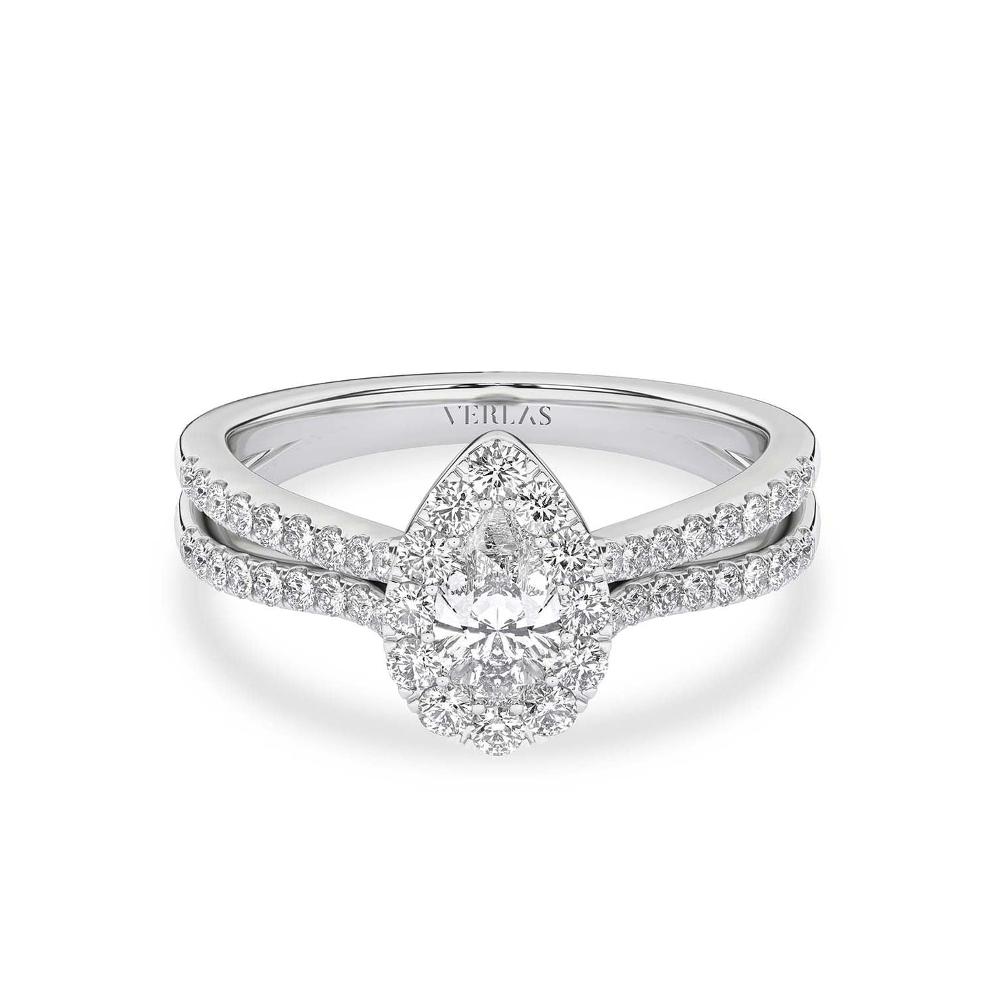 Unified Iconic Dewdrop Halo Ring